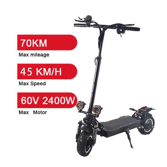 Skuter E me dy motorë për të rritur 48v 1200w Skuter elektrik 10 inç