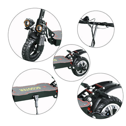 Skuter E me dy motorë për të rritur 48v 1200w Skuter elektrik 10 inç