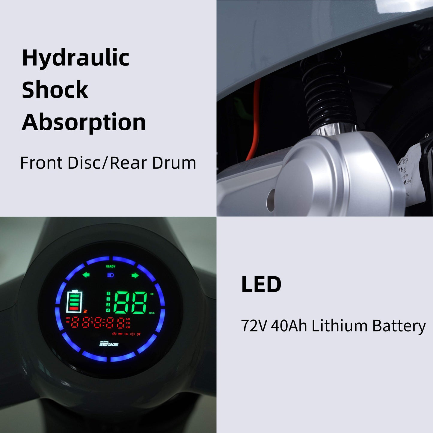 72v 1500W Graphene Battery Automatic Scooters Electric Bikes
